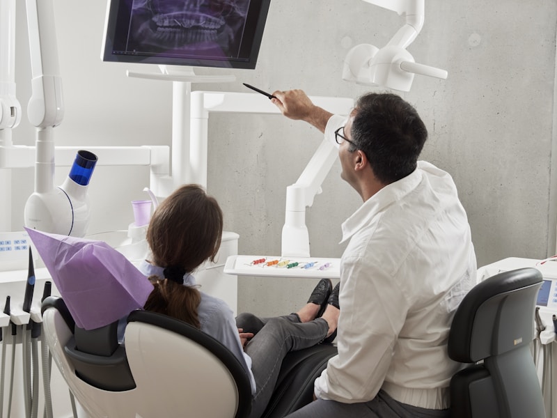 Patient comfortable in dental chair